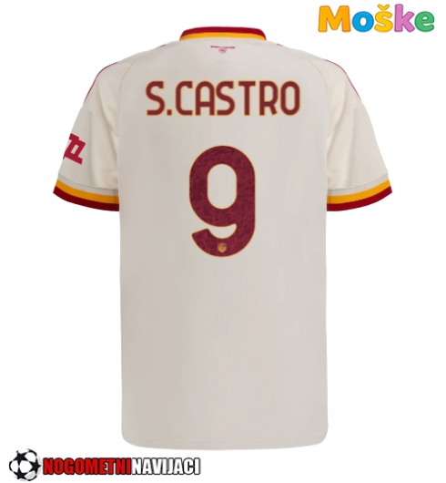 Moške Nogometnih dresov AS Roma Santiago Castro #9 Gostujoči 2026-27 Kratki rokavi Moške Nogometnih dresov AS Roma Santiago Castro #9 Gostujoči 2026-27 Kratki rokavi
